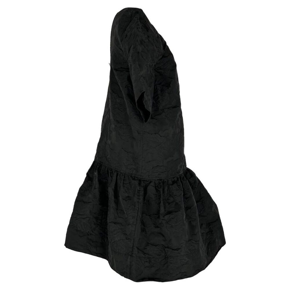 Ganni Botanical Jacquard Open-Back Mini Dress in Black Polyester - Picture 2 of 8